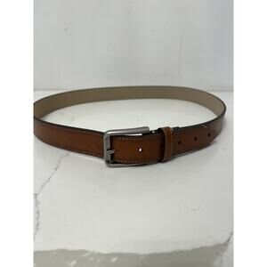 Goodfellow Mens Leather Brown Dress Belt 40" Nickel Buckle